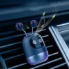 Gear shift and control buttons of a black car